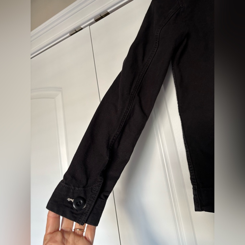 Everlane Cotton Canvas Chore Coat, Black/Charcoal, Classic, Buttoned,Women’s XXS - Picture 4 of 15